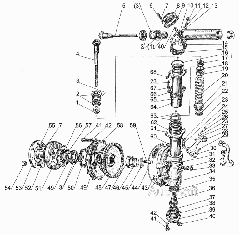 Схема переднего моста мтз 82 старого образца