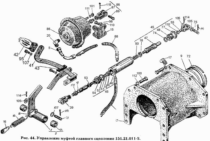 Сцепление т150к схема