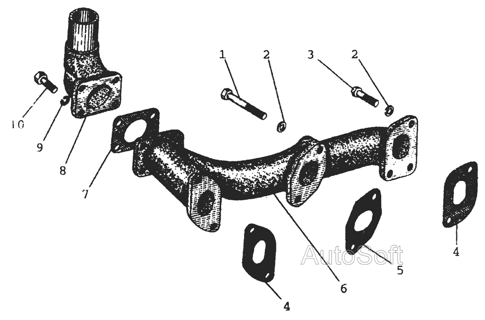 Выпускной коллектор мтз 82 схема