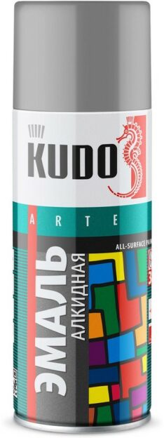 Краска серая аэрозоль 520мл KUDO KU-1018 RAL 7040